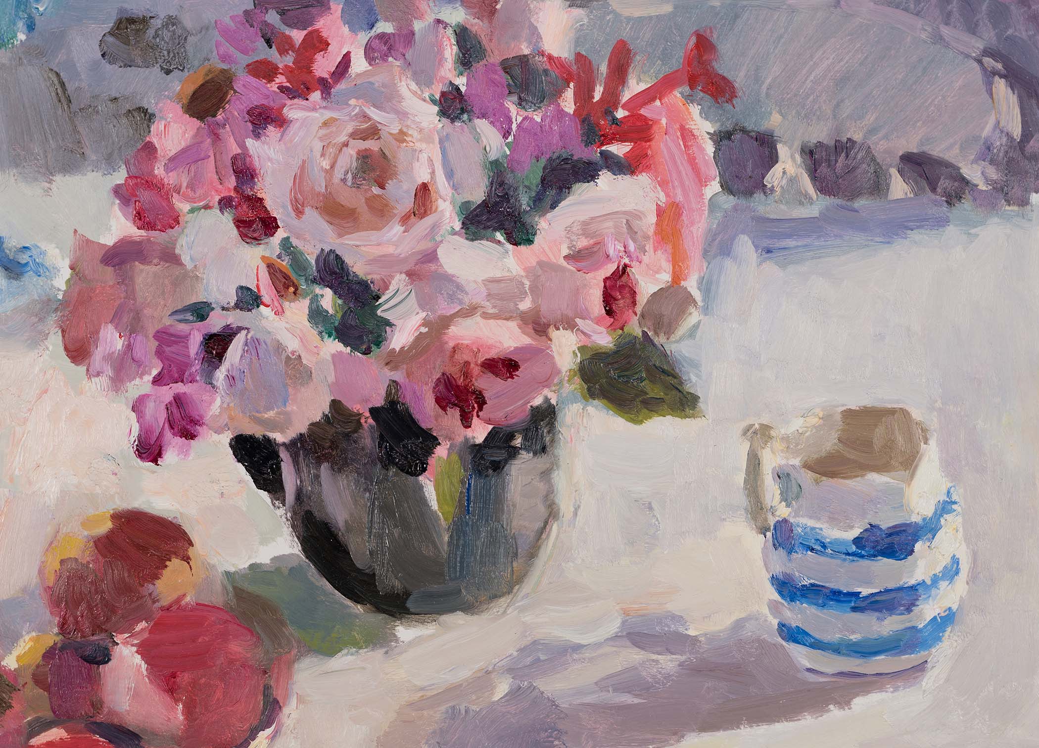 Summer Flowers with a Striped Jug