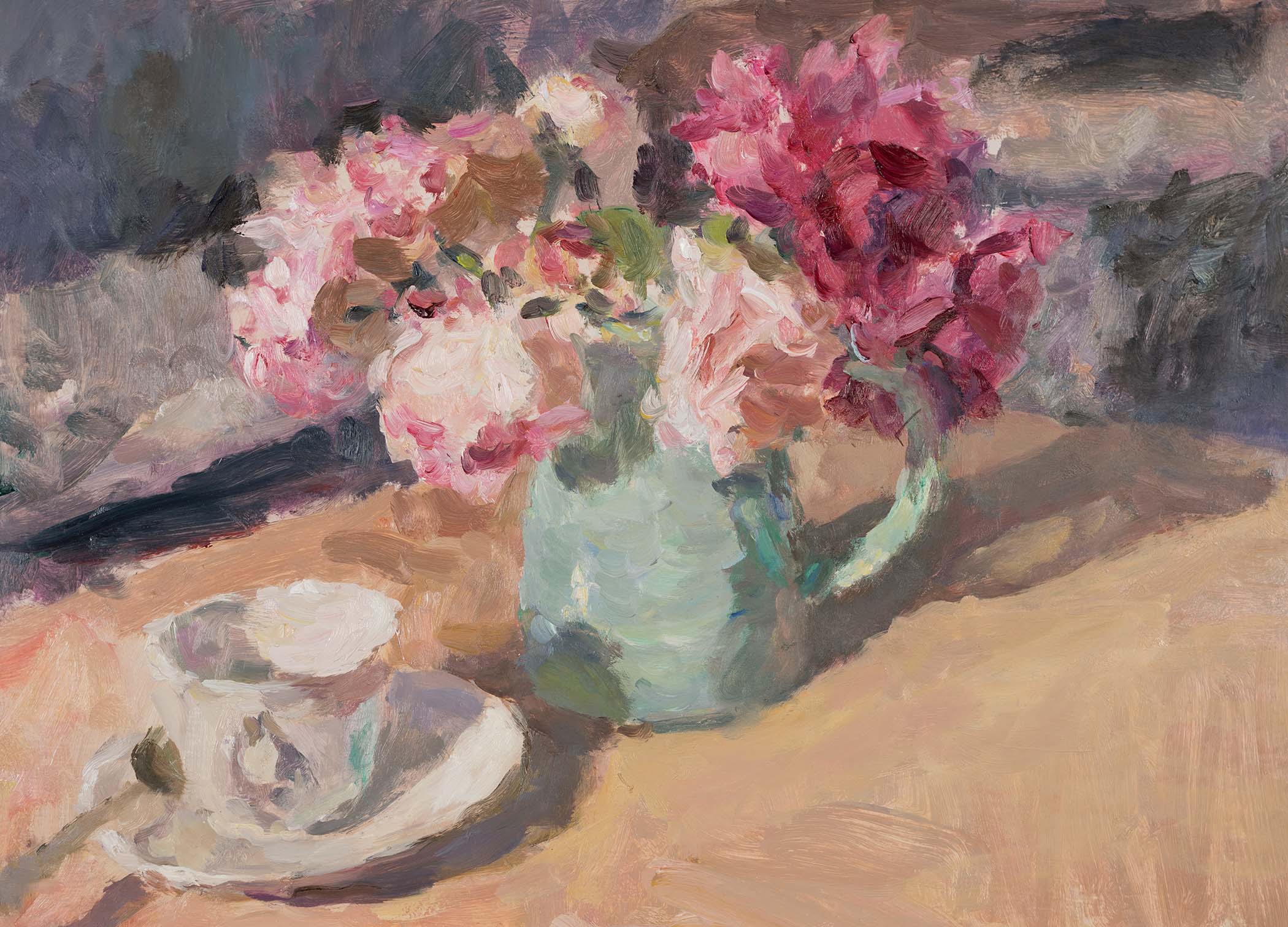 Roses with a Cup and Saucer