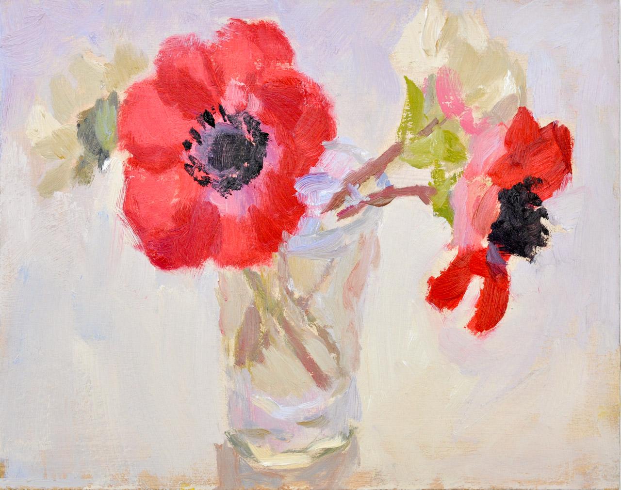 Red and White Anemones Study 4
